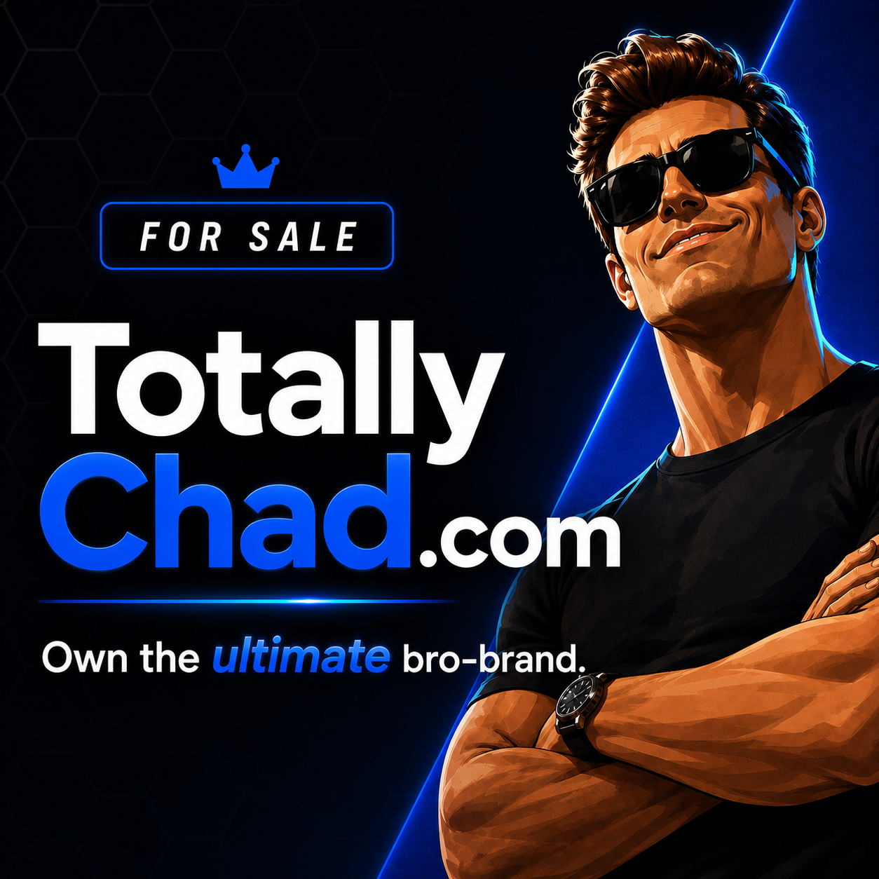 TotallyChad.com is for sale — own the ultimate bro-brand.